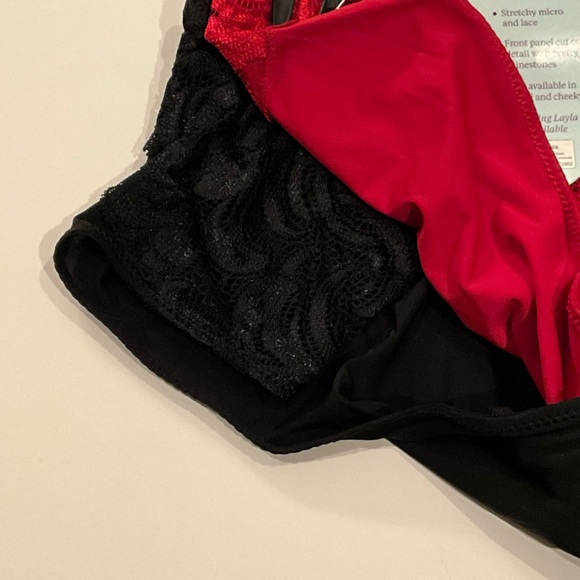 Adored by Adore Me Layla Thong Underwear, 2-pack red/black XXXL - Picture 7 of 9